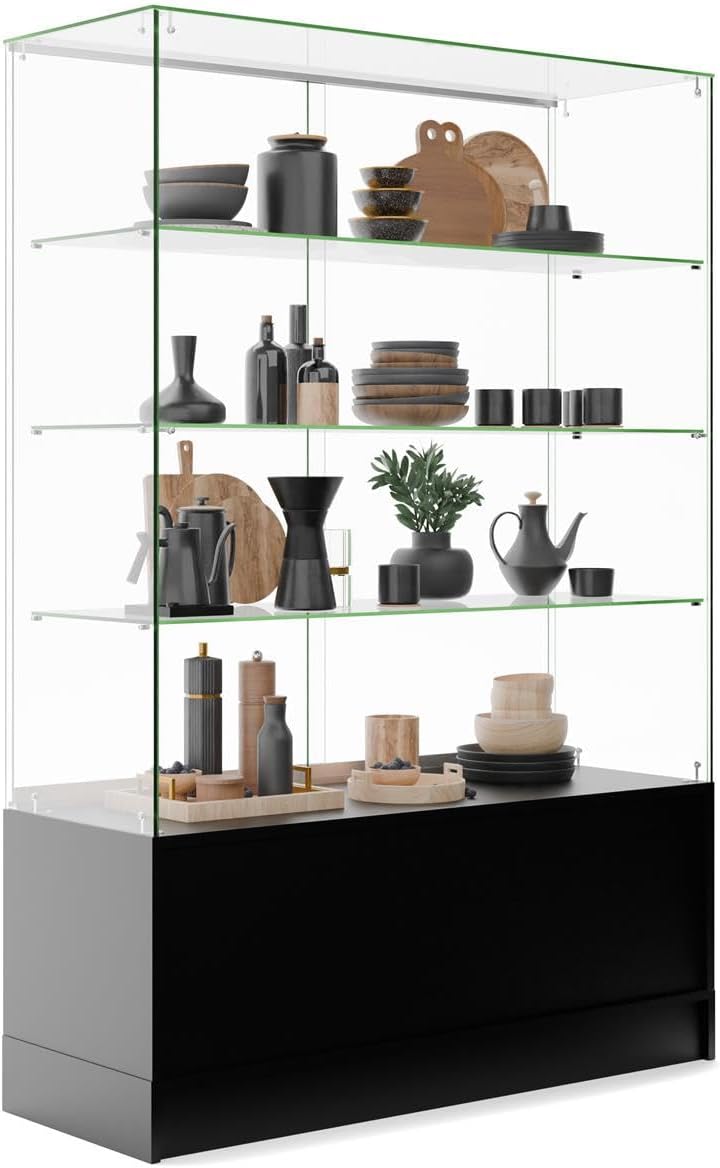 48-Inch Glass Display Cabinet with Sliding Doors