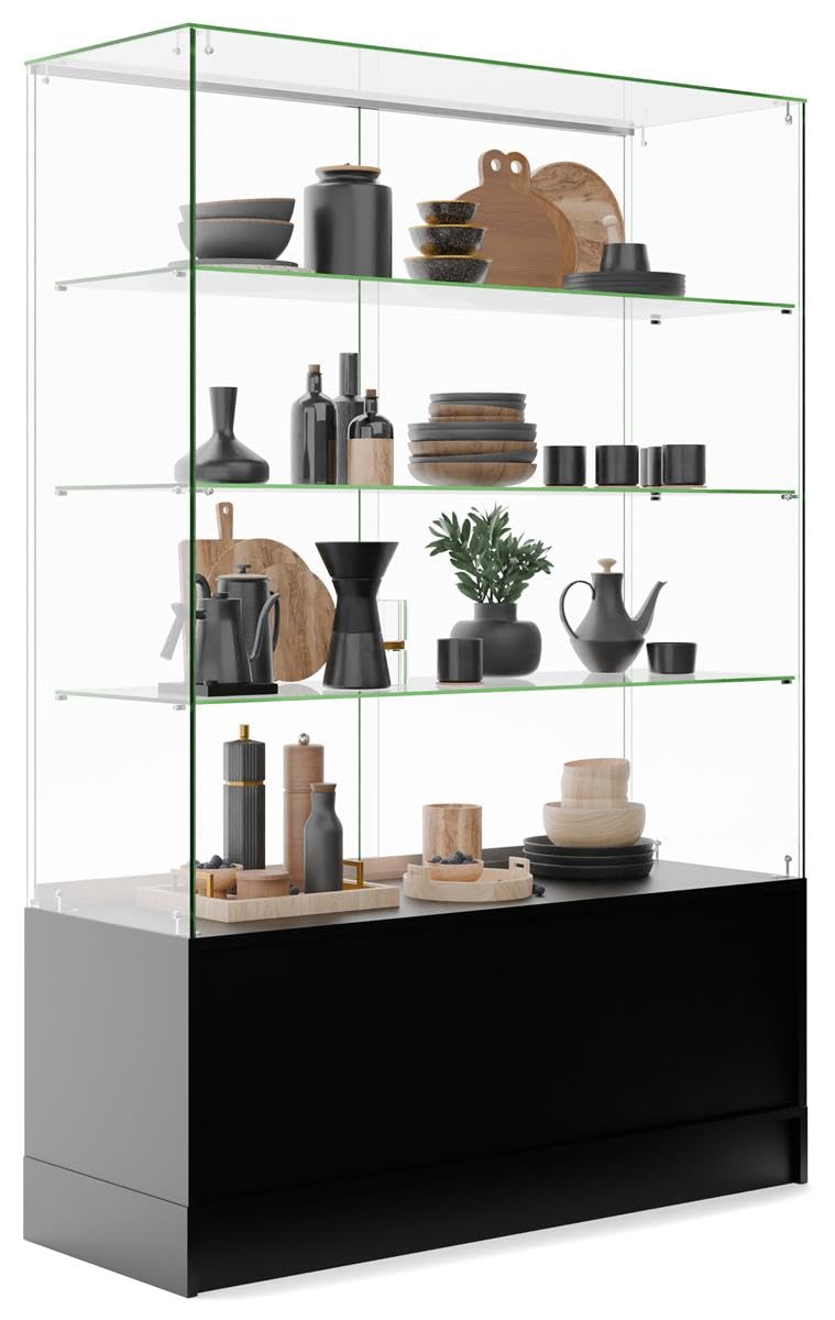 48-Inch Glass Display Cabinet with Sliding Doors