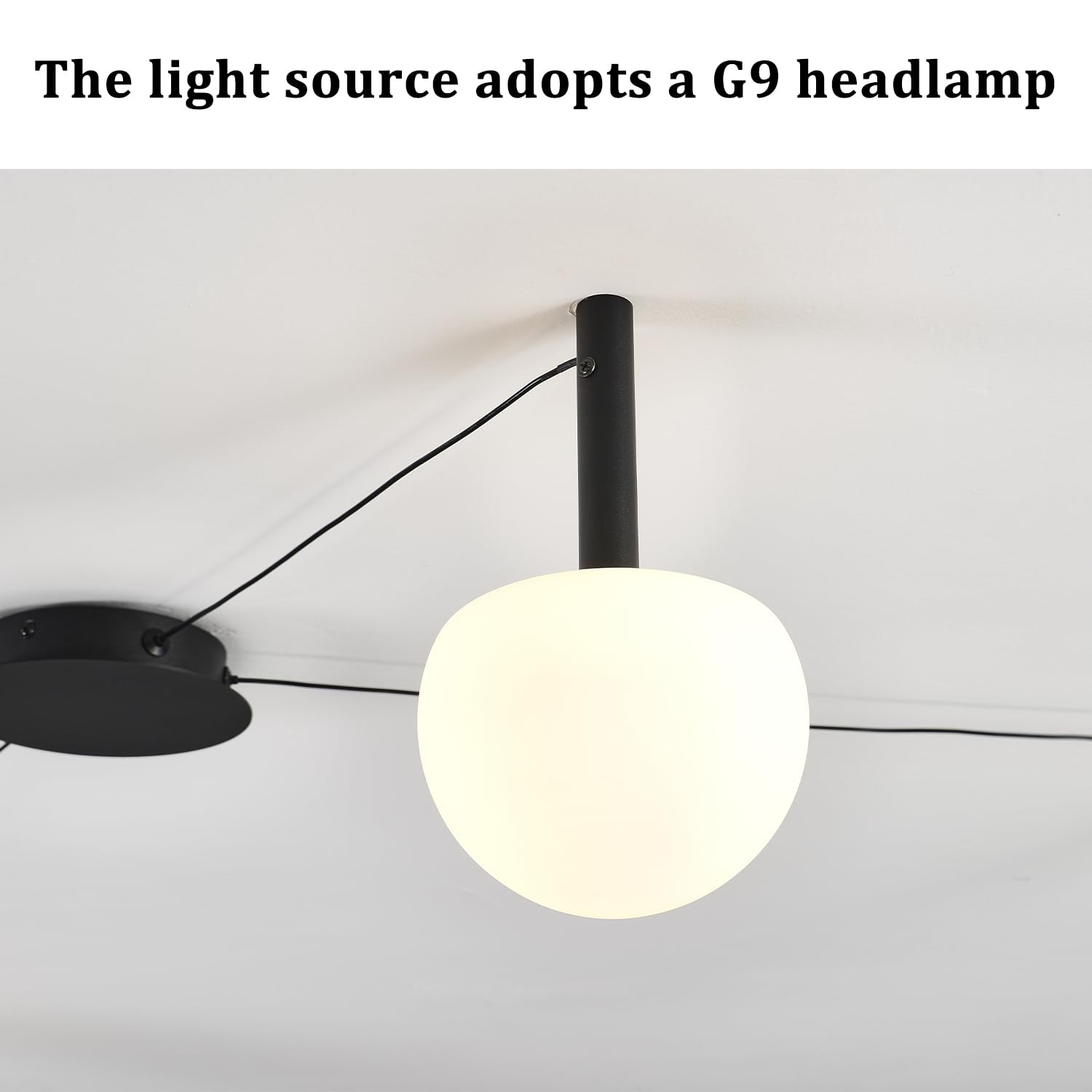 LINDUGUYI 3-Light Black Glass semi Embedded Ceiling Light Suitable for Living Rooms, bedrooms, corridors, Dining Rooms, Dining Rooms, Bubble Ball Ceiling Light (DIY Design is Available)