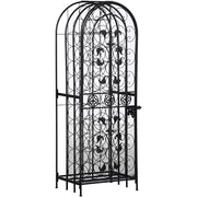 45-Bottle Lockable Wrought Iron Wine Rack