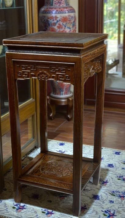 Festcool 27.5" Rosewood Plant Stand, Square Display Pedestal Table