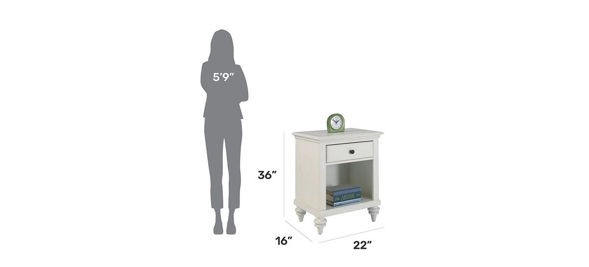 Off-White Storage Nightstand