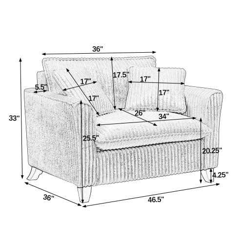 Corduroy Accent Chair with Pillows