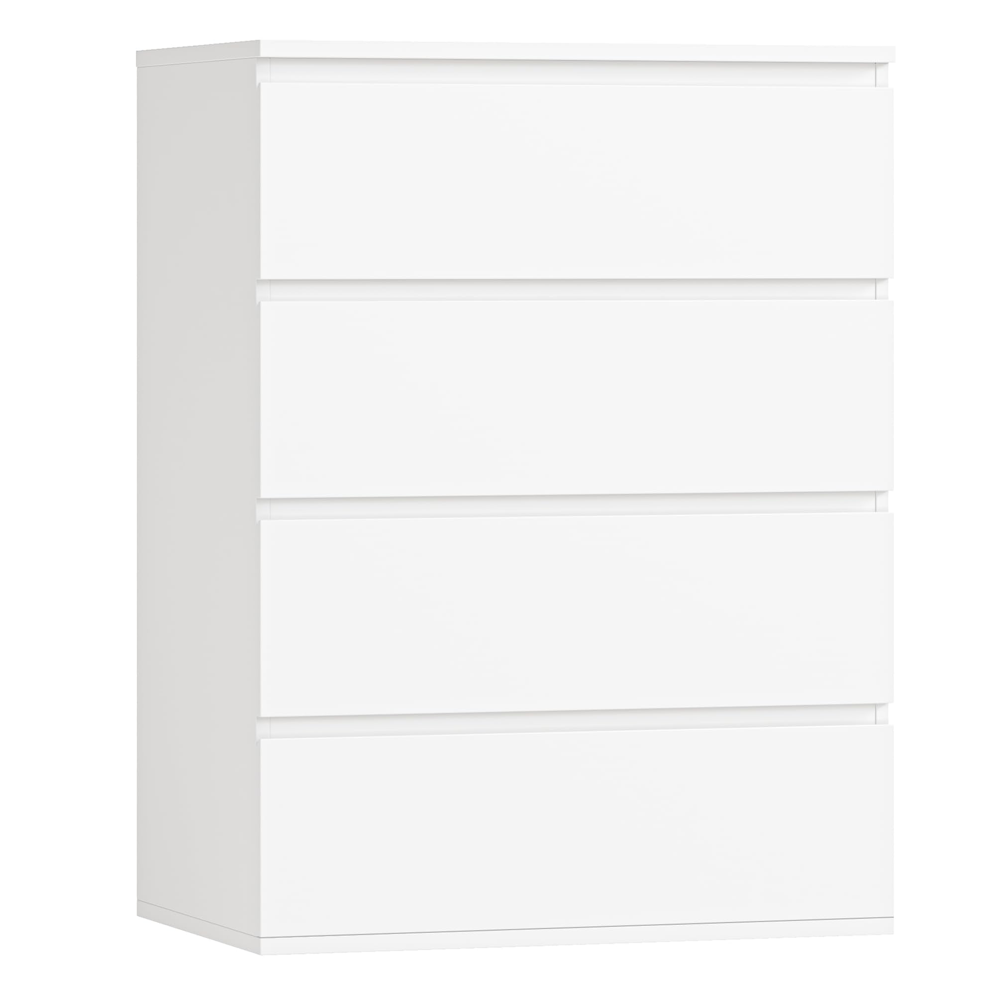FOTOSOK White Dresser, 4 Drawer Dresser Small Chest of Drawers 23.6L x 15.7W x 31.5H in, Modern White Storage Cabinet with 4 Drawers for Home Office