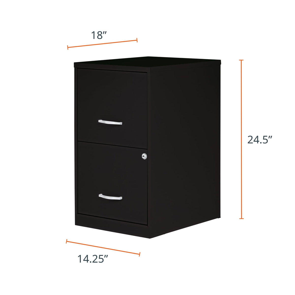 NuSparc 2 Drawer Locking Filing Cabinet | Pre-Assembled Steel Construction | Space-Saving Design is Perfect for Home and Small Office | Letter-Size | Assembled in North America