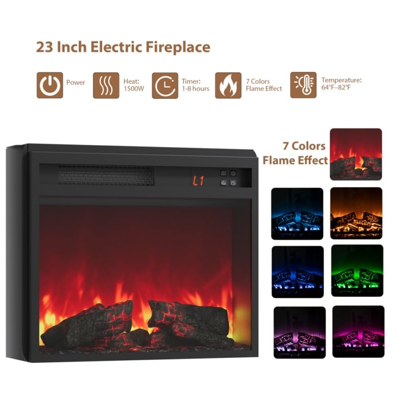 70" Electric Fireplace TV Stand with Glass Barn Doors