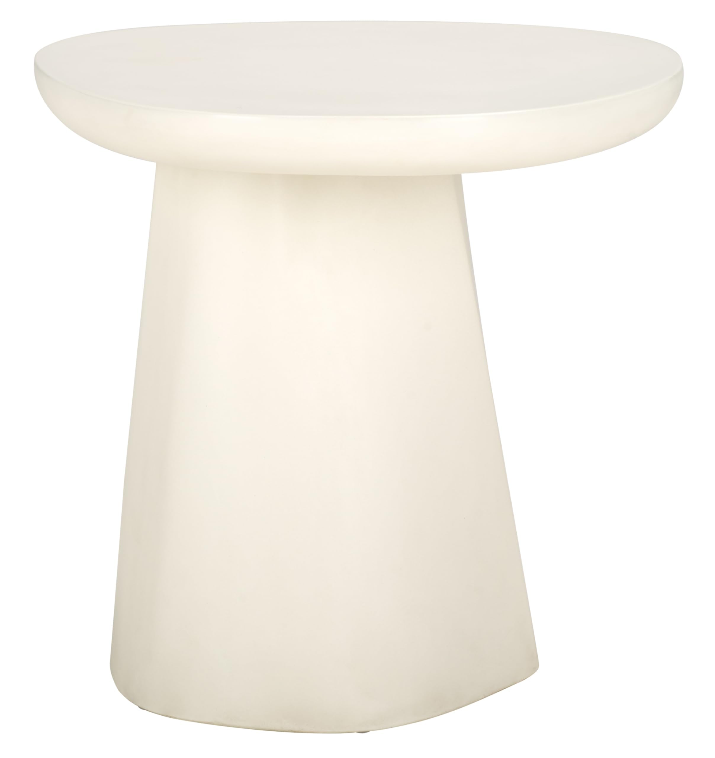 SAFAVIEH Couture Collection - Jabrielle Ivory Concrete Accent Table, Sculptural Modern Side Table, Minimalist Silhouette (SFV2600A)
