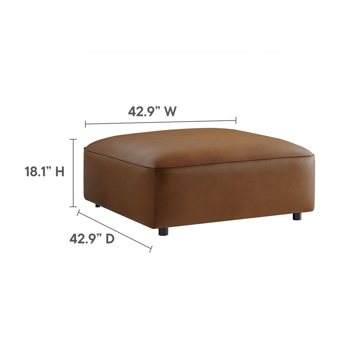 Square Vegan Leather Ottoman