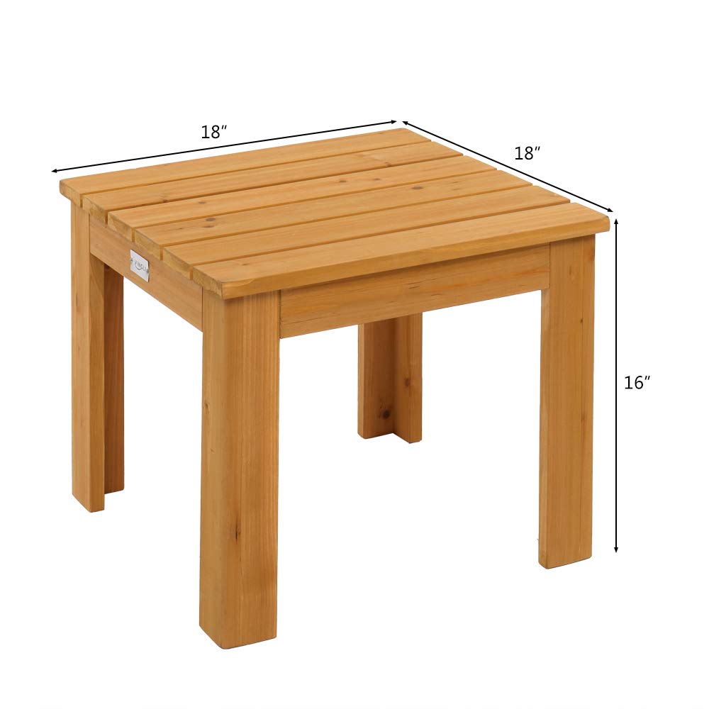 VINGLI Outdoor Bistro Set 3 Piece Patio Chairs Small Outdoor Table and Chairs for 2 Solid Wood Patio Bistro Set with Side Table (Teak)