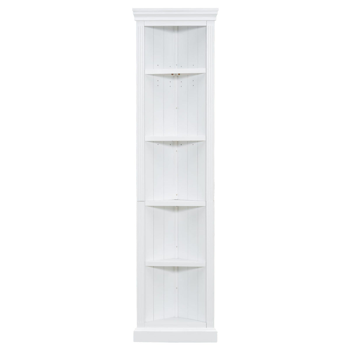 83.4" Tall Corner Shelf, 5-Tier Solid Wood Corner Bookcase, Freestanding Open Storage Display Stand, Modern Tall Plant Rack for Small Space, Living Room, Home Office, White