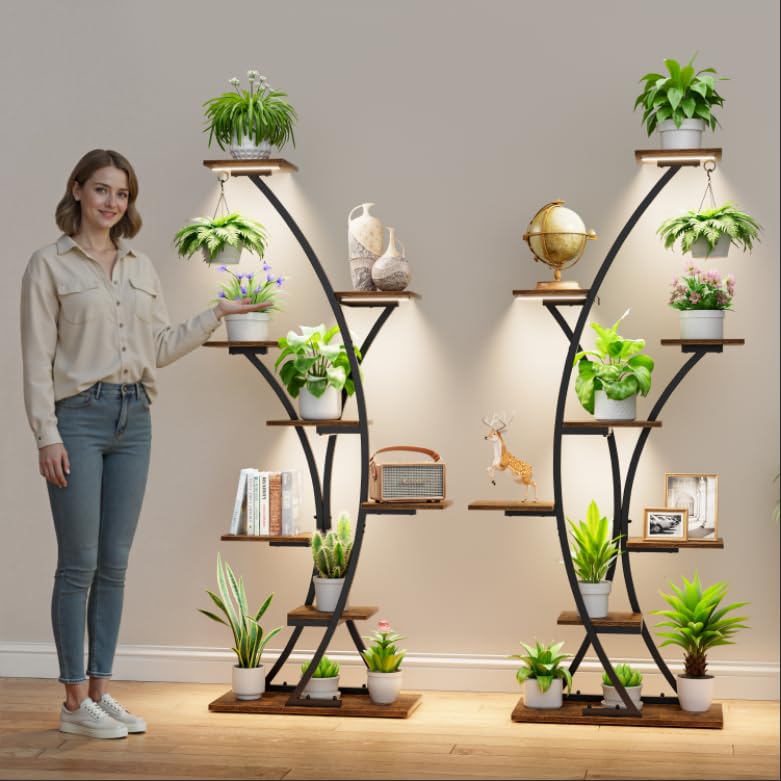 Plant Stand Set with Grow Lights
