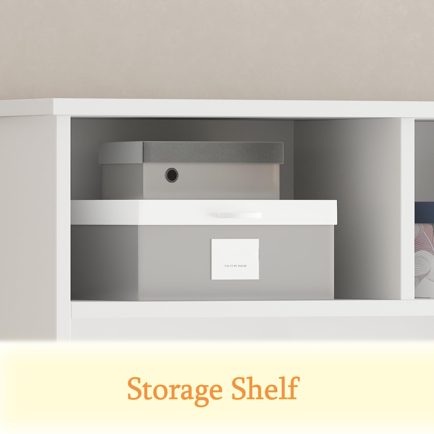Hall Tree with Bench & Shoe Storage – 6 Double Hooks, Adjustable Shelves, White