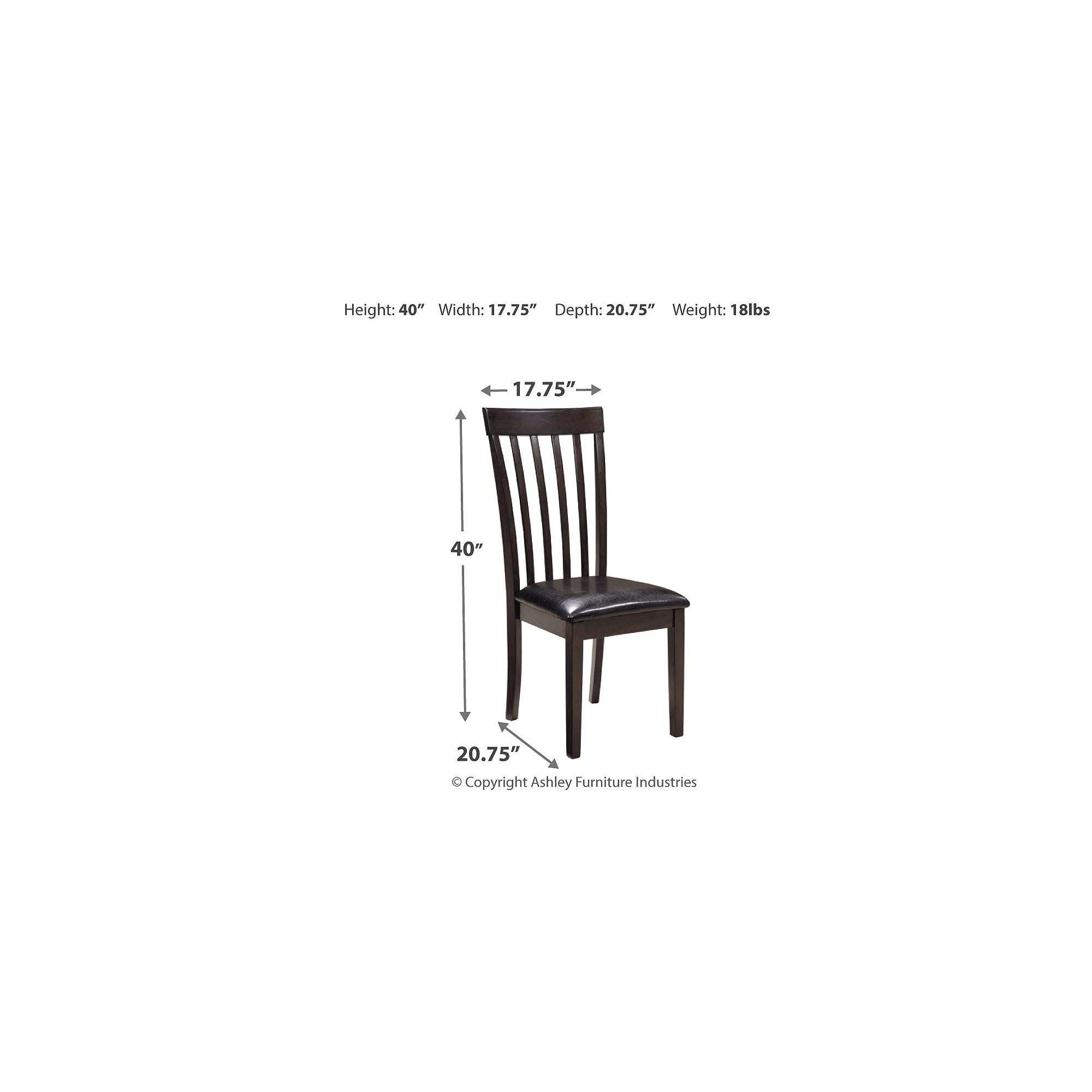 Dark Brown Rake Back Dining Chairs, Set of 2