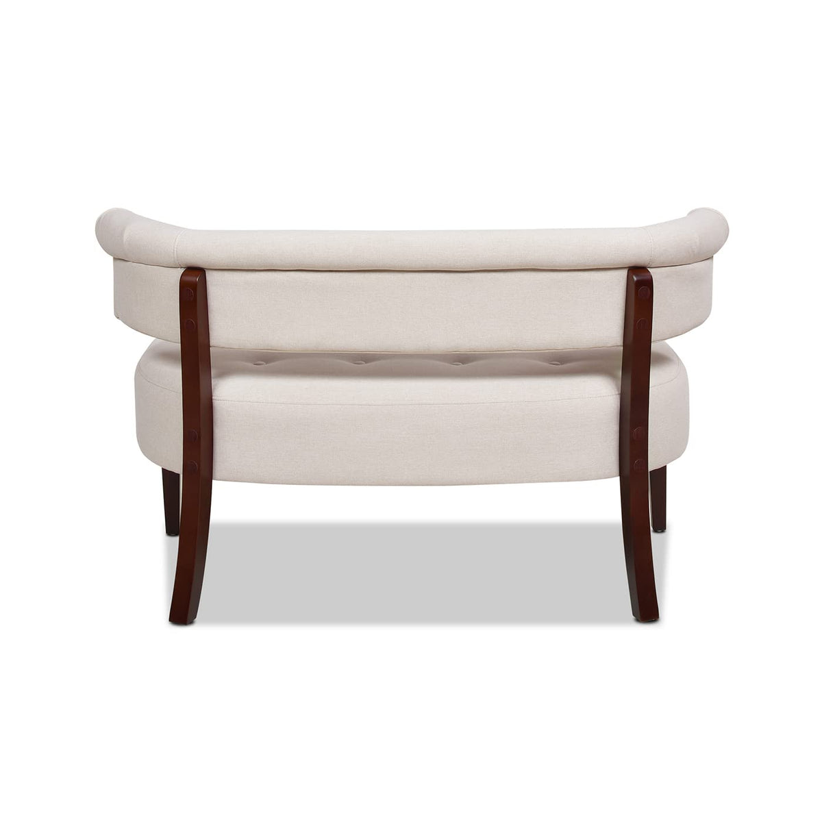 Beige Tufted Bench Settee