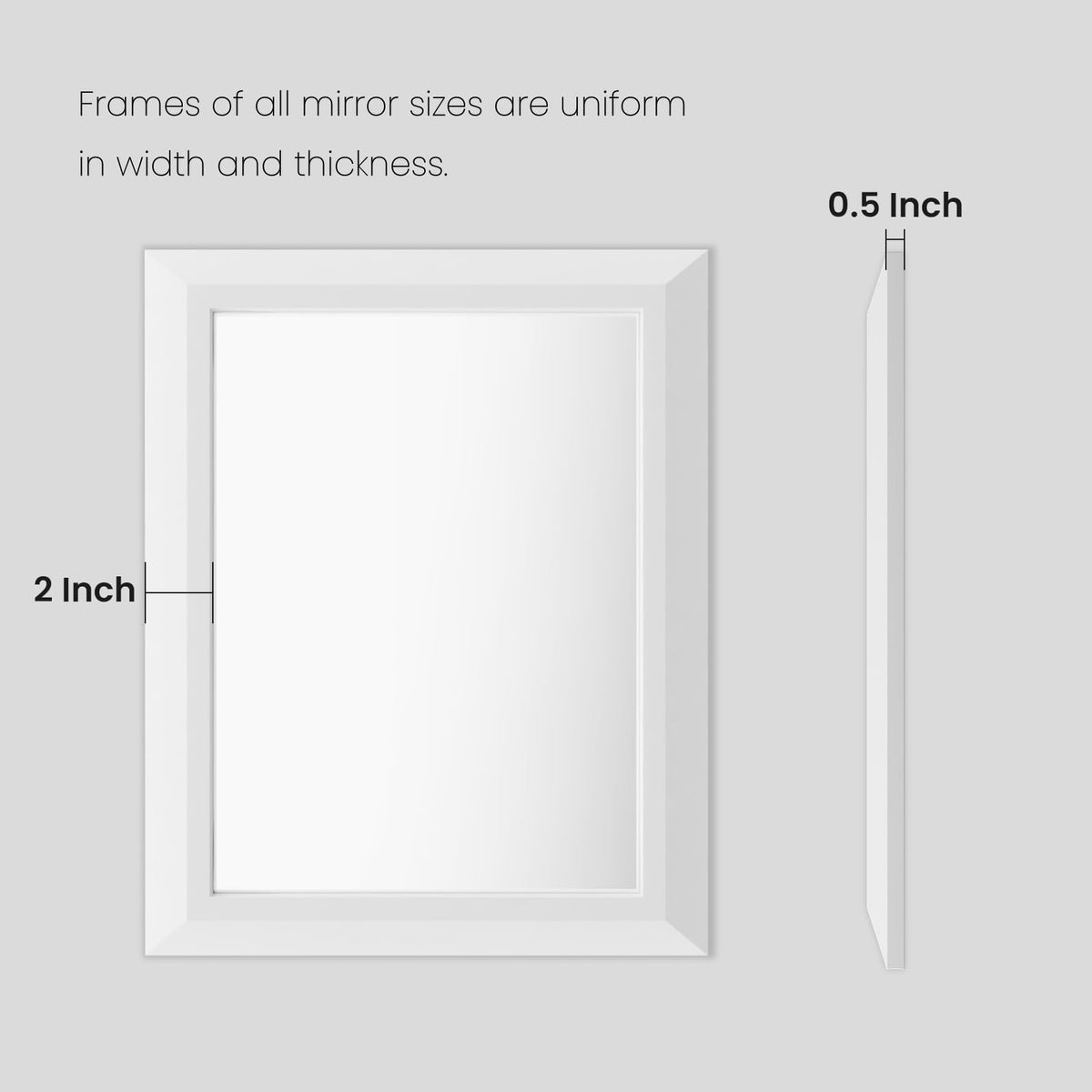 White Metal-Framed Bathroom Mirror