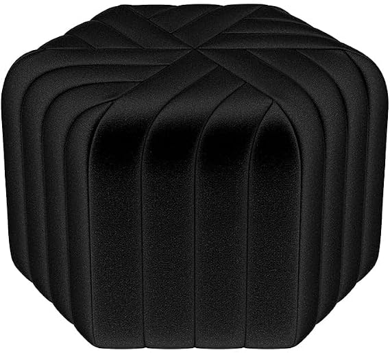Hexagonal Velvet Ottoman Footrest