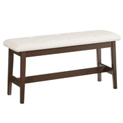 HOOBRO Dining Bench, Bamboo Dining Room Bench with PU Leather Upholstered Seat, for Kitchen, Living Room, Hallway, Kitchen, Entryway, Beige and Brown CE13CD01
