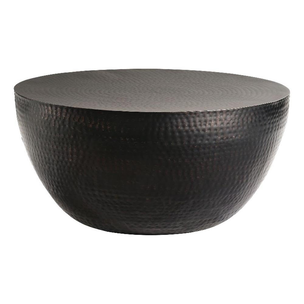 Round Hammered Metal Coffee Table