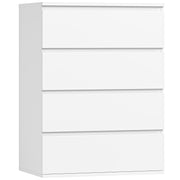 FOTOSOK White Dresser, 4 Drawer Dresser Small Chest of Drawers 23.6L x 15.7W x 31.5H in, Modern White Storage Cabinet with 4 Drawers for Home Office