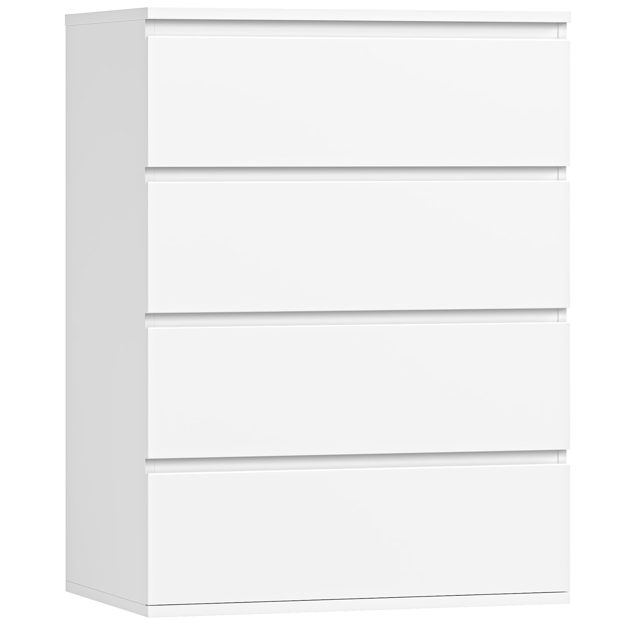 FOTOSOK White Dresser, 4 Drawer Dresser Small Chest of Drawers 23.6L x 15.7W x 31.5H in, Modern White Storage Cabinet with 4 Drawers for Home Office
