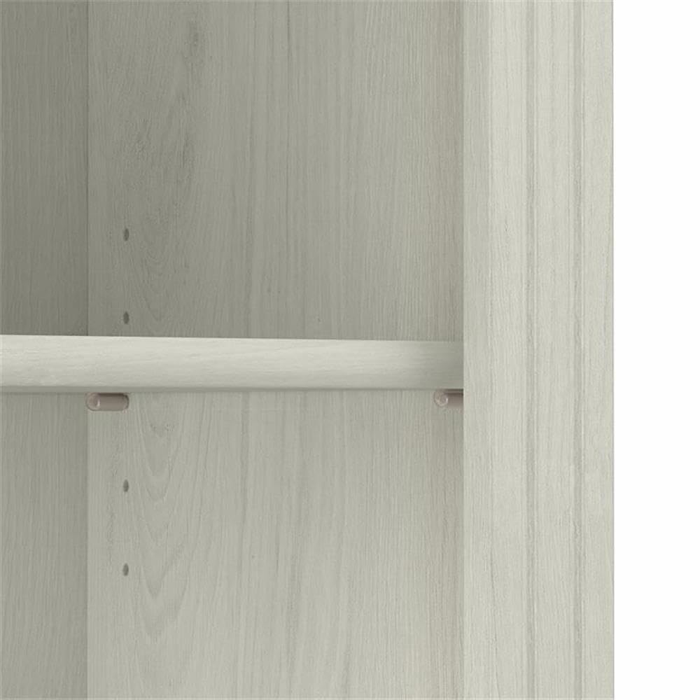 Bush Home Saratoga Tall 5 Shelf Bookcase in Linen White Oak, Home Office Organizer, Vertical Storage Solution for Books and Office Supplies, Tall Bookshelf