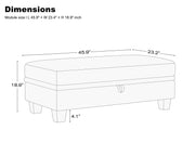 Belffin 45.9" Storage Ottoman Bench Oversized Ottoman for Footrest Upholstered Entryway Bench with Seating for Bedroom, Living Room. Dark Grey