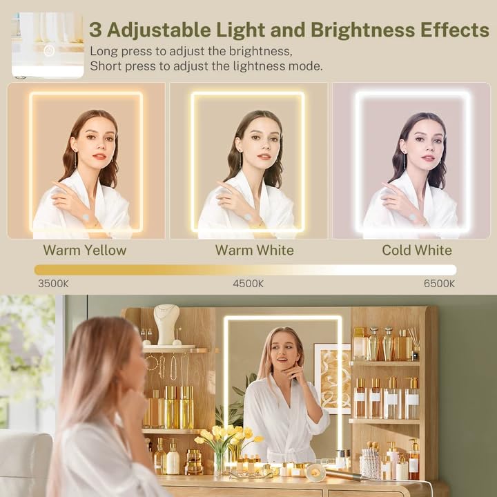 7-Drawer LED Makeup Vanity