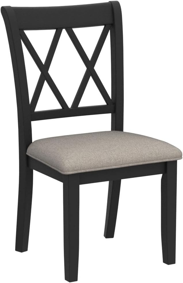 Upholstered Cross-Back Dining Chairs, Set of 2