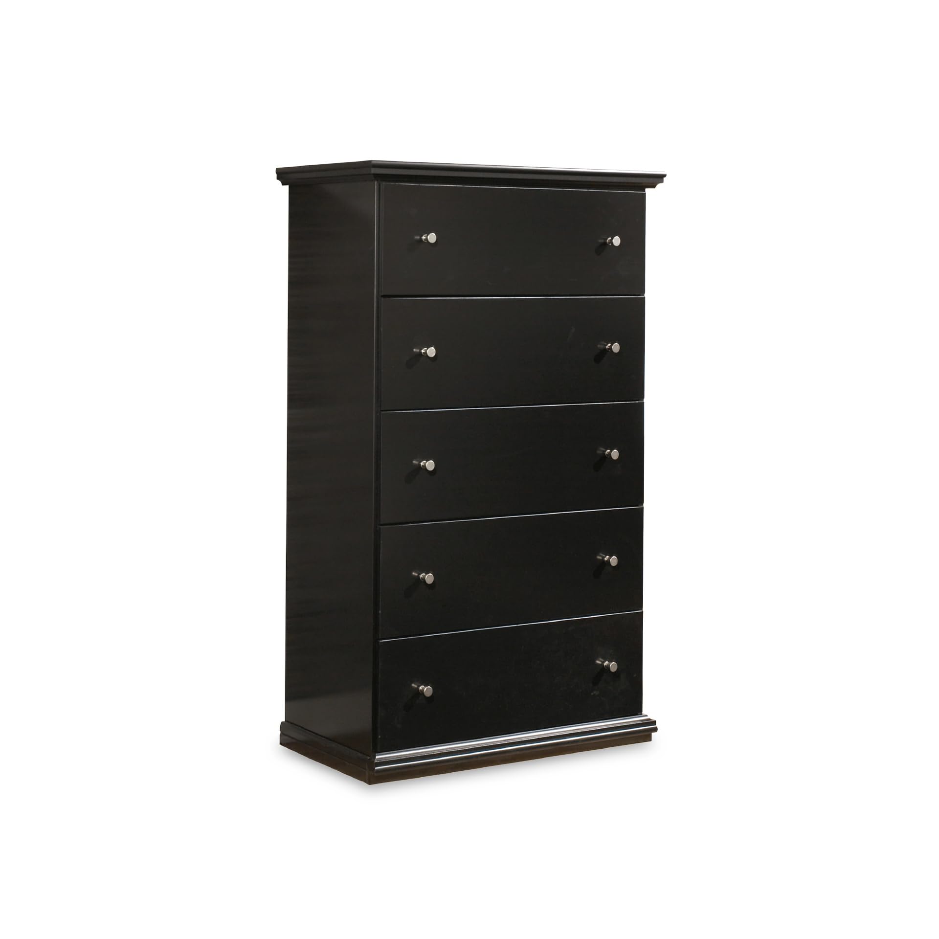 Signature Design by Ashley Maribel Modern 5-Drawer Chest with Anti-Tipping Design, Black