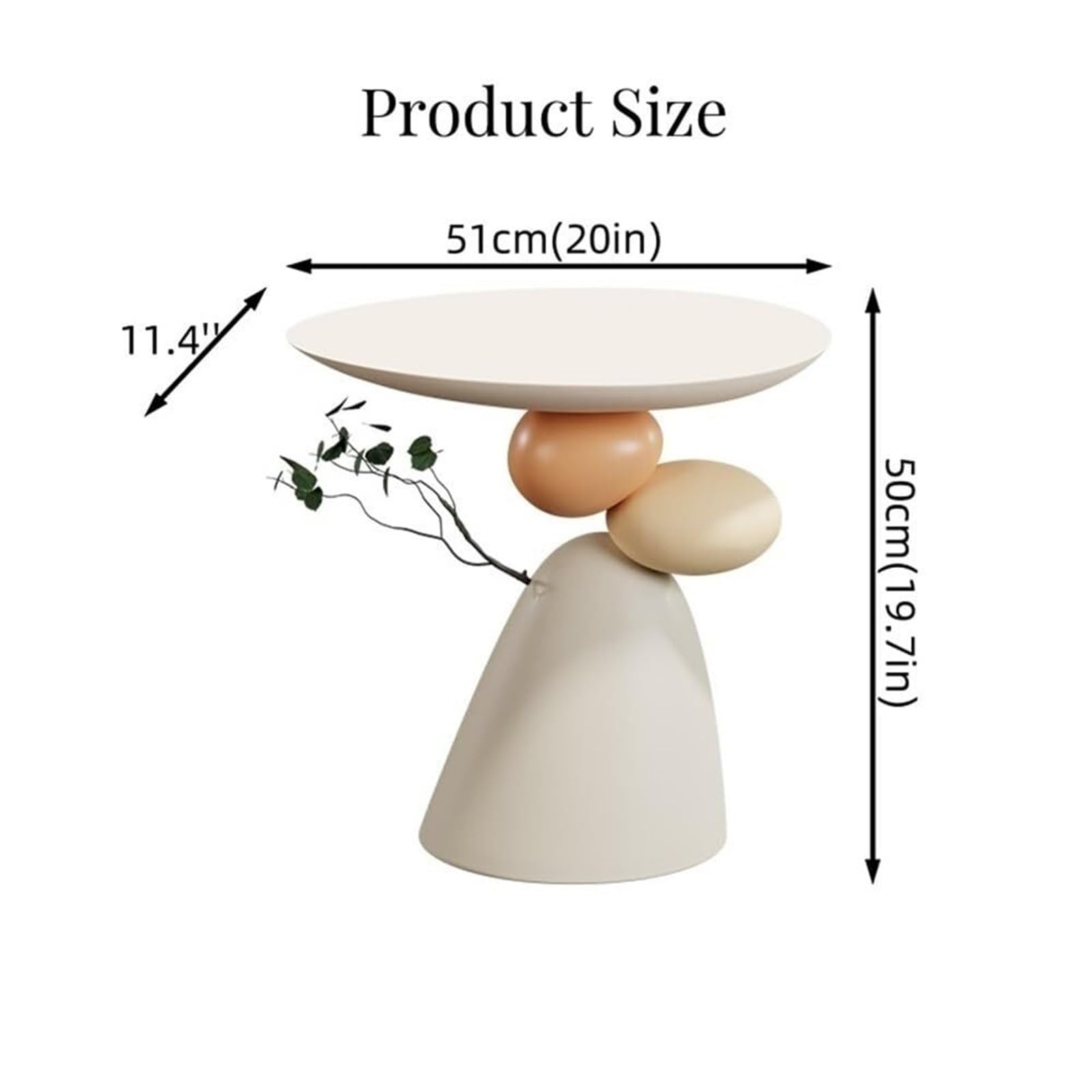 Resin Small Coffee Tables for Living Room Accent End Table Nightstand Bedside Table Snack Tray for Home Lightweight(Brown)