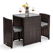 3-Piece Wicker Outdoor Bistro Set