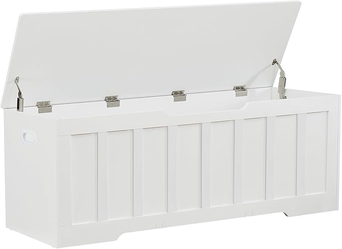 Large Wooden Storage Bench with Safety Hinges