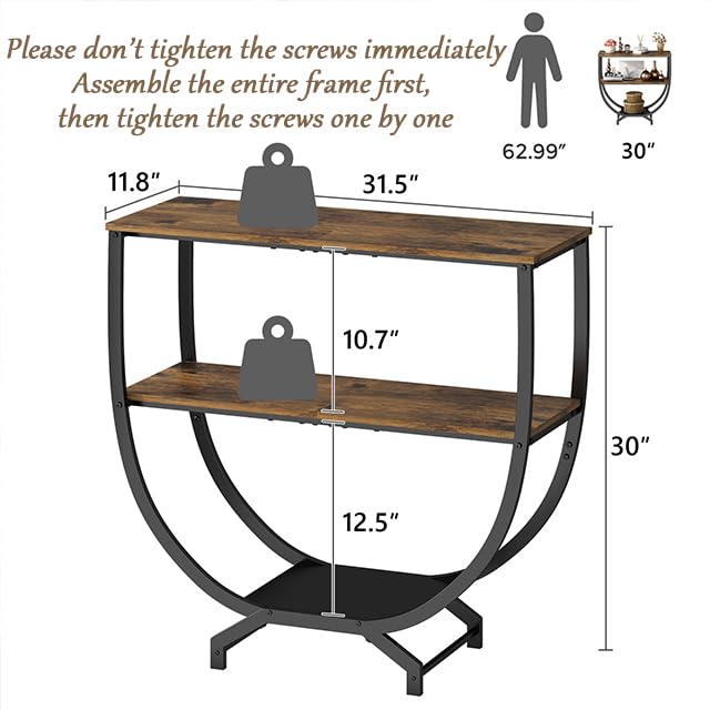 3-Tier Industrial Console Table