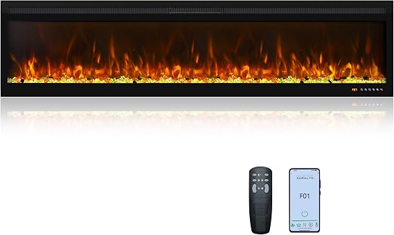 Wall Mount Electric Fireplace Insert with Heater