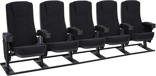 Home Theater Row Seating – Rocker Recliner, Vinyl, Black