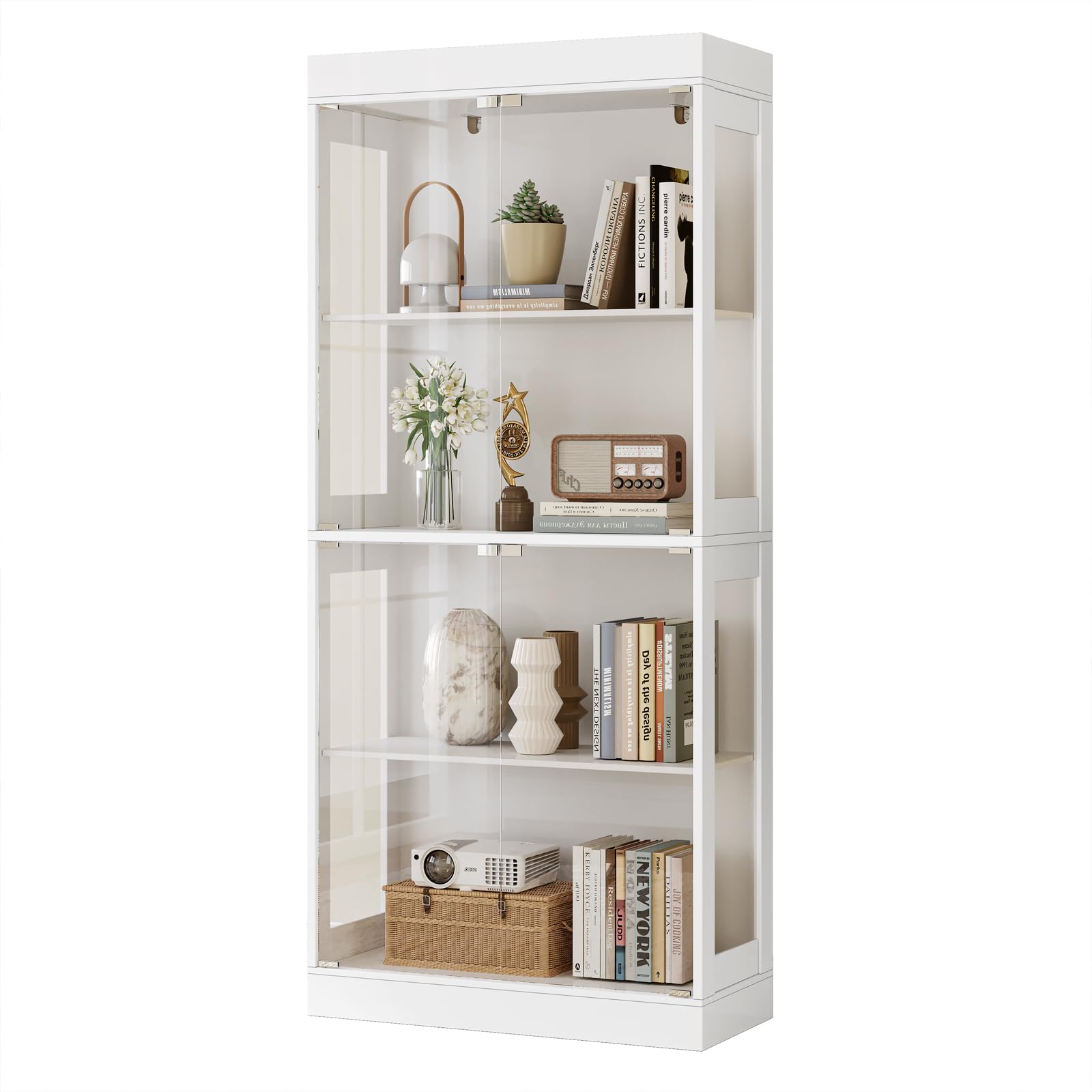 70" Glass Display Cabinet – 4-Tier Curio Cabinet