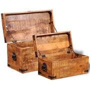 Mango Wood Storage Chest Set of 2