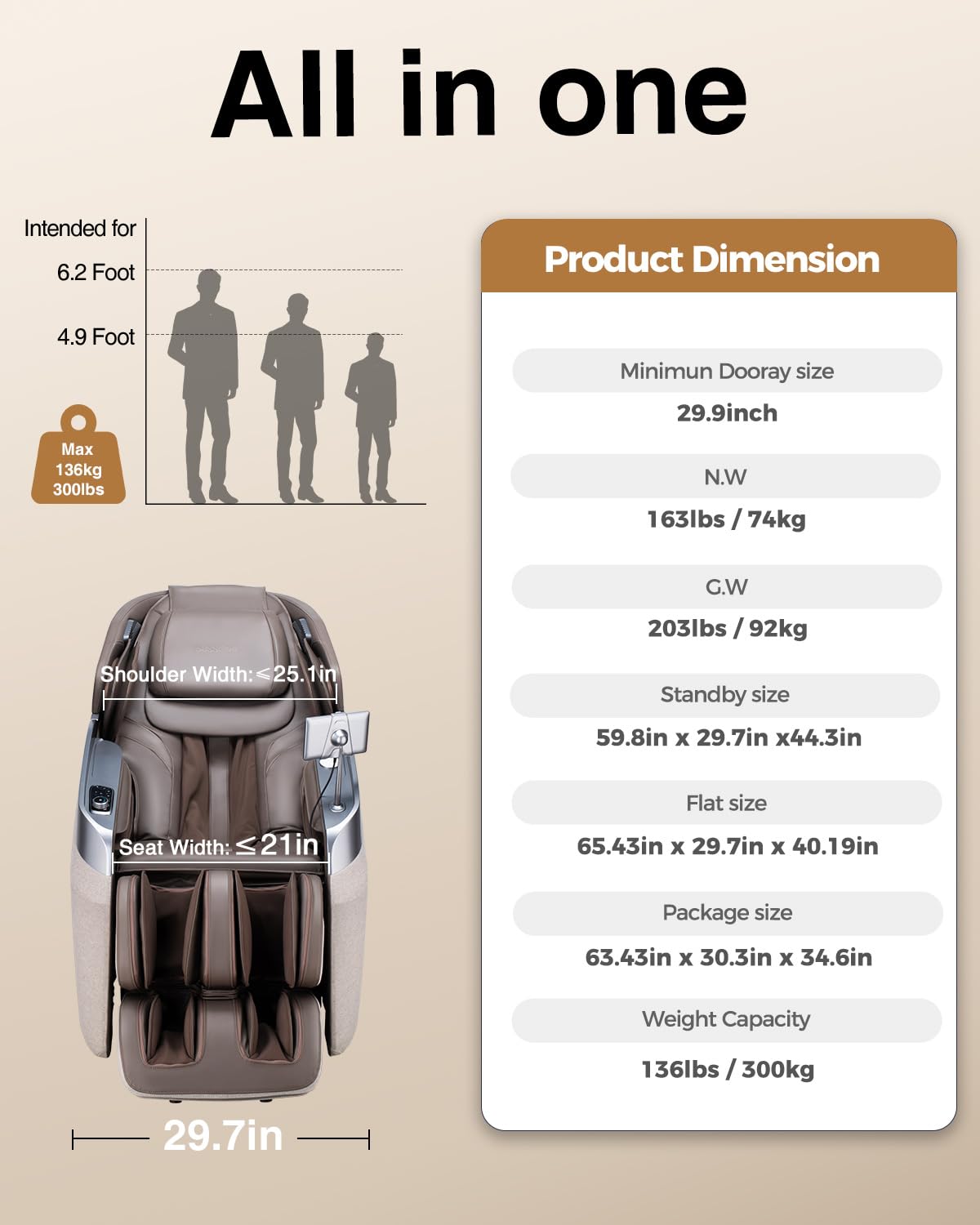 BOSSCARE 2026 4D Massage Chair Full Body, 24 Modes Zero Gravity SL-Track Shiatsu Recliner- AI APP Control Airbag Massage with Body Scan, Deep Yoga Stretch, Foot Rollers, Built-in Heat System(Brown)
