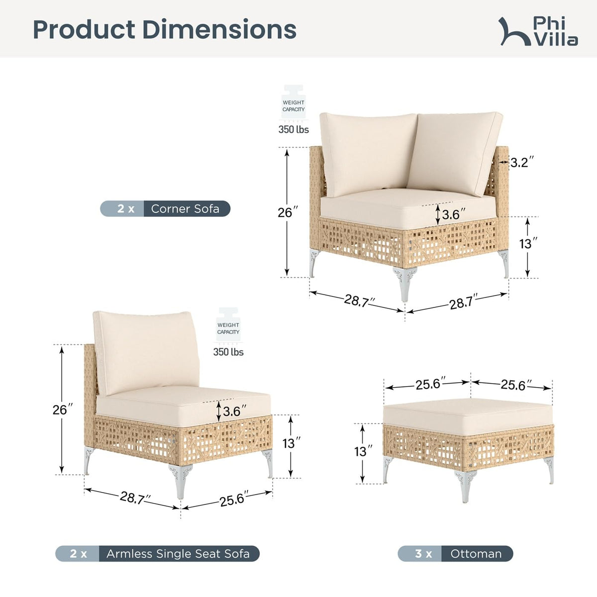 7-Piece Wicker Patio Sectional Set