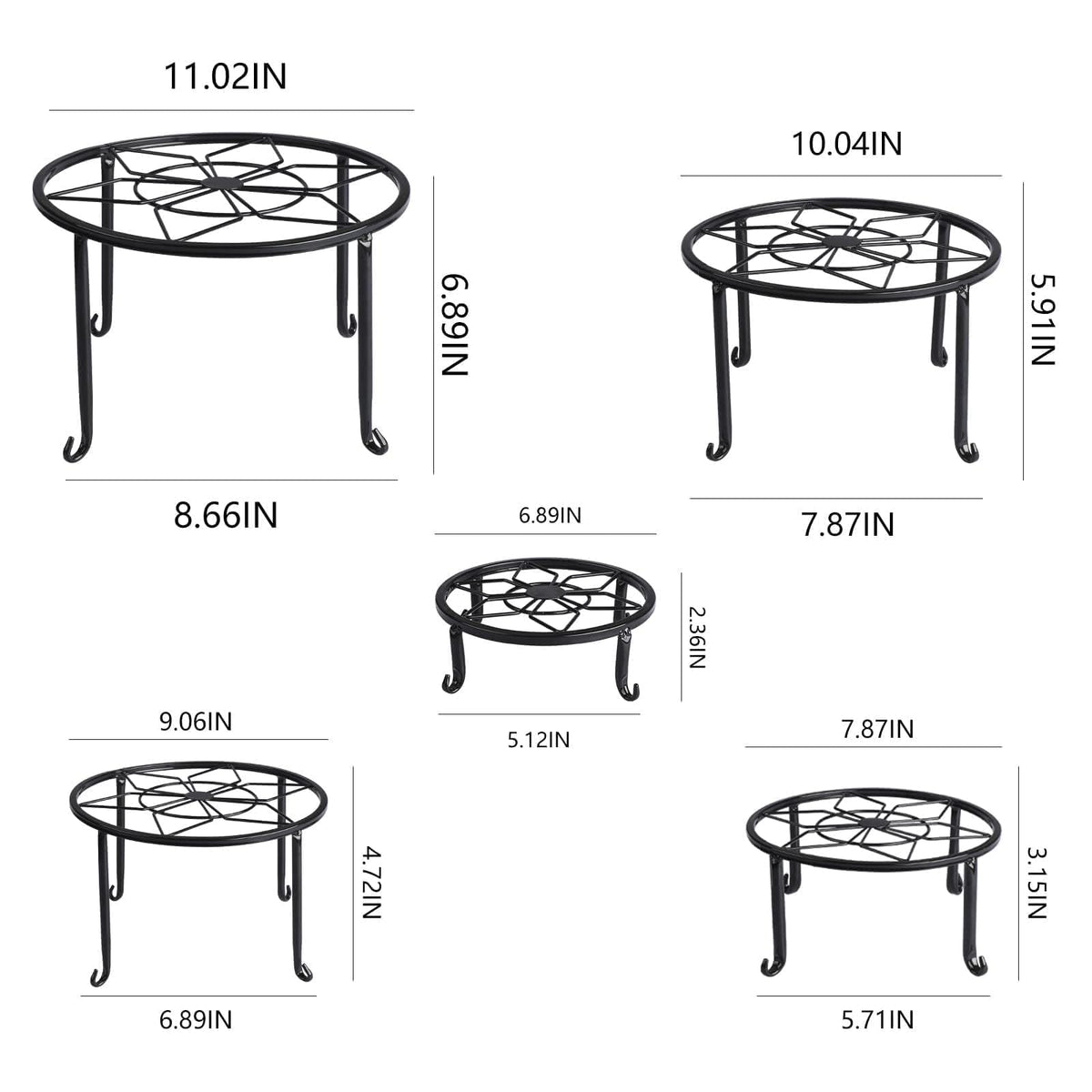 5 Pack Metal Plant Stand,Heavy Duty Plant Stands for Indoor and Outdoor