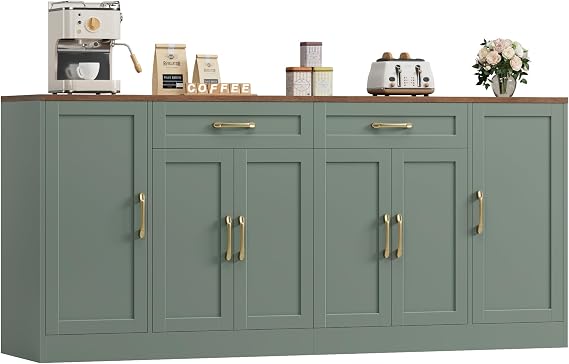 Black Buffet Cabinet with Drawers