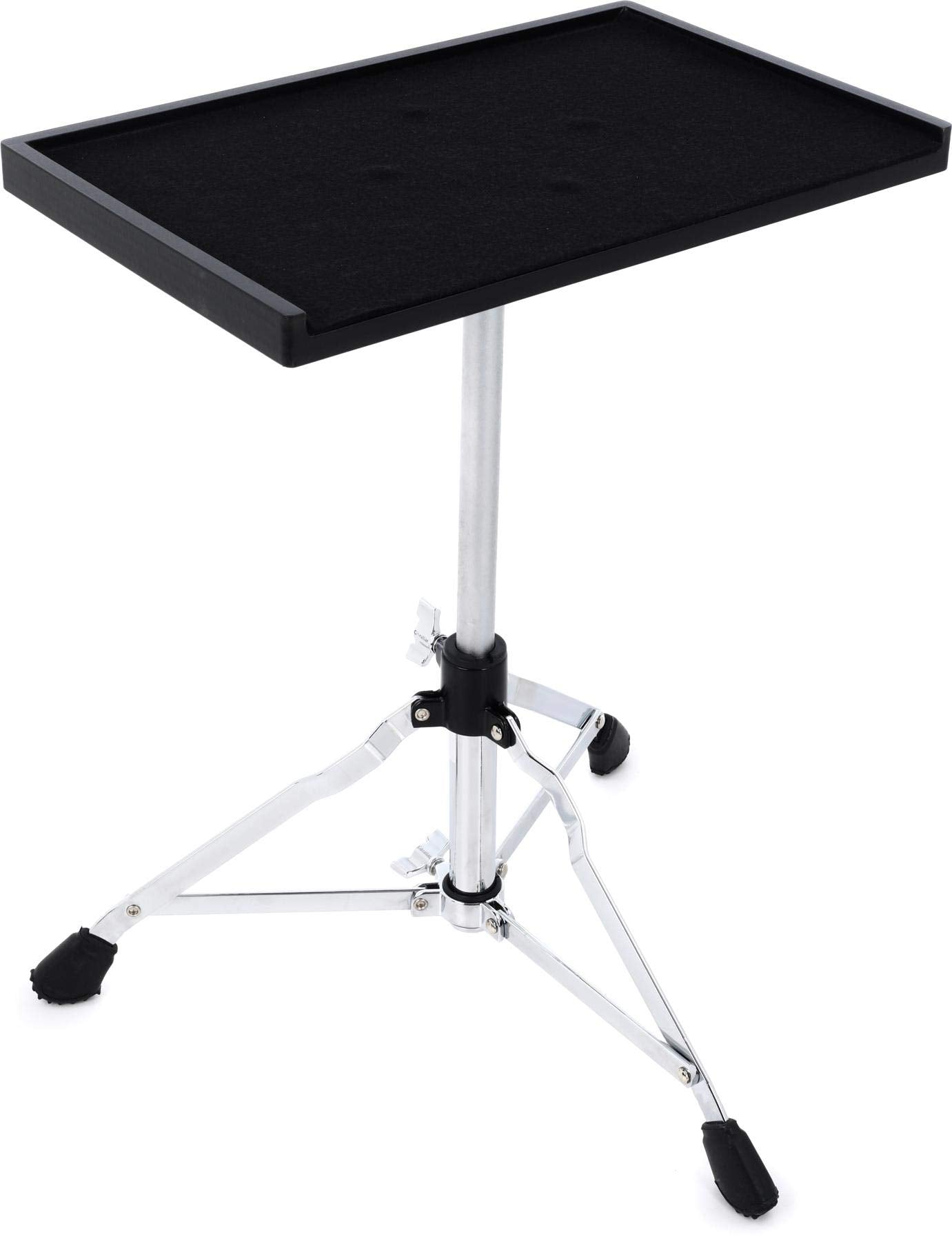 Gibraltar Sidekick Essentials Table with Stand, with Felt-Lined Surface, 3-Sided Edge, Height Adjustable Low Tripod Base, Compact Utility Table for Musicians and DJs (G-SES)