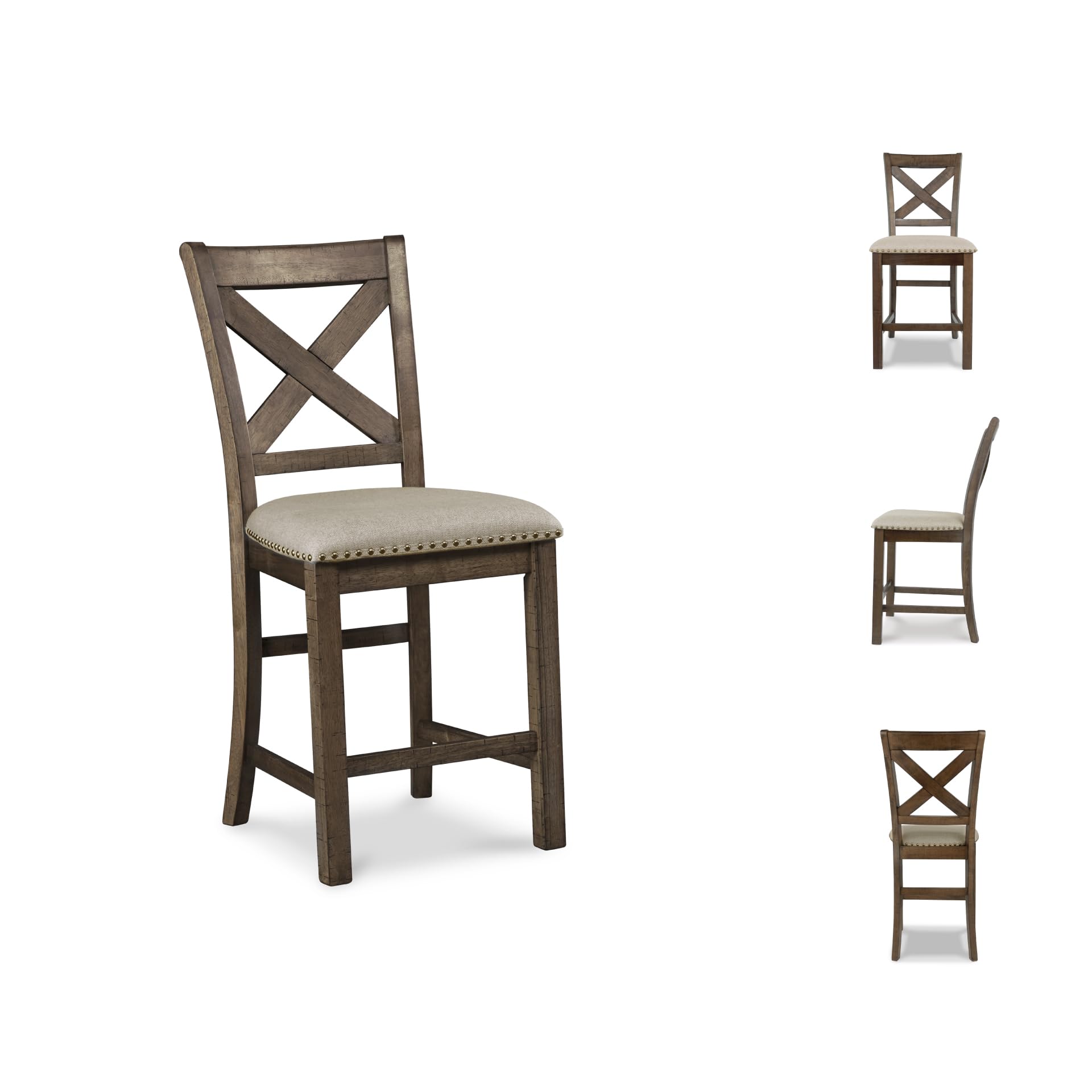 Upholstered Counter Height Barstool Set of 2