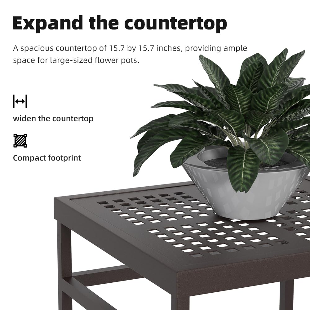 DHYGOTFUR Aluminum Plant Stand Indoor &Outdoor Heavy Duty Rustproof