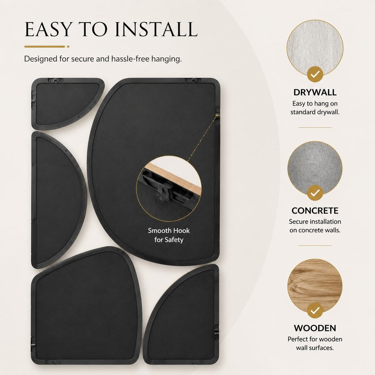 Antique Gold Abstract Wall Mirror