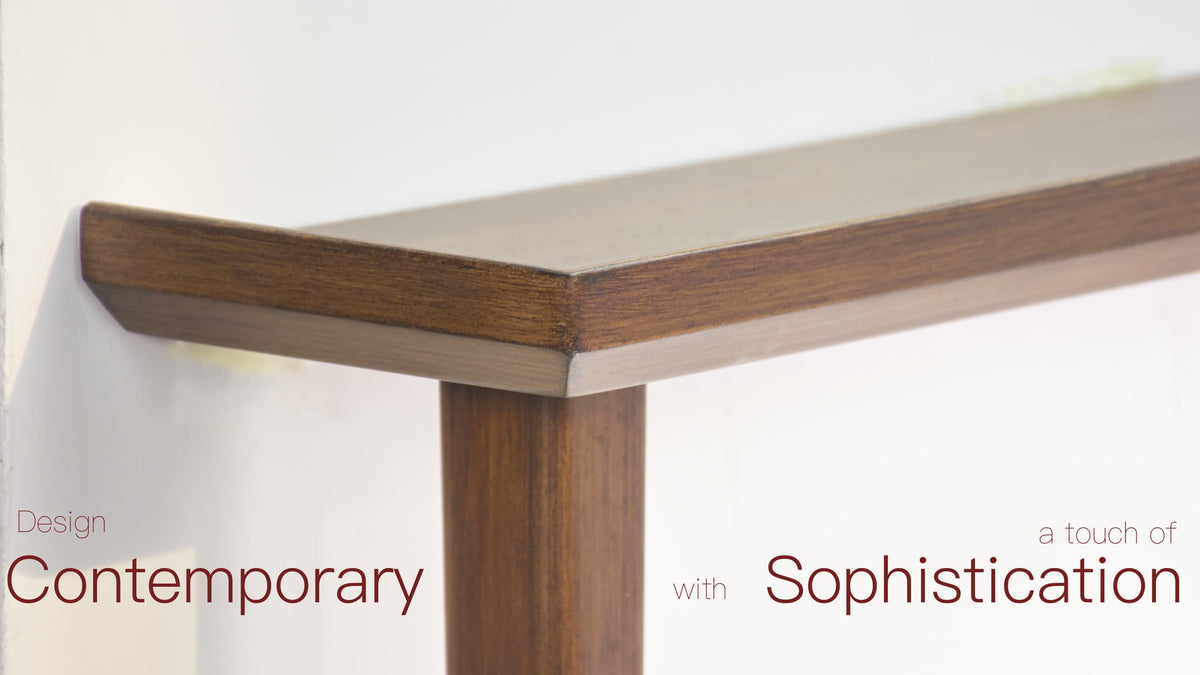Walnut Floating Console Table