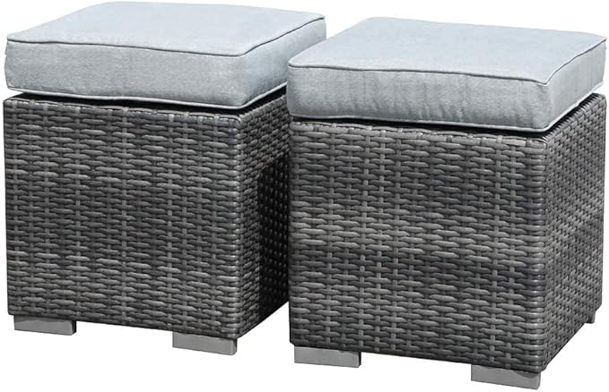 Outdoor Patio Ottoman Set (Set of 2)