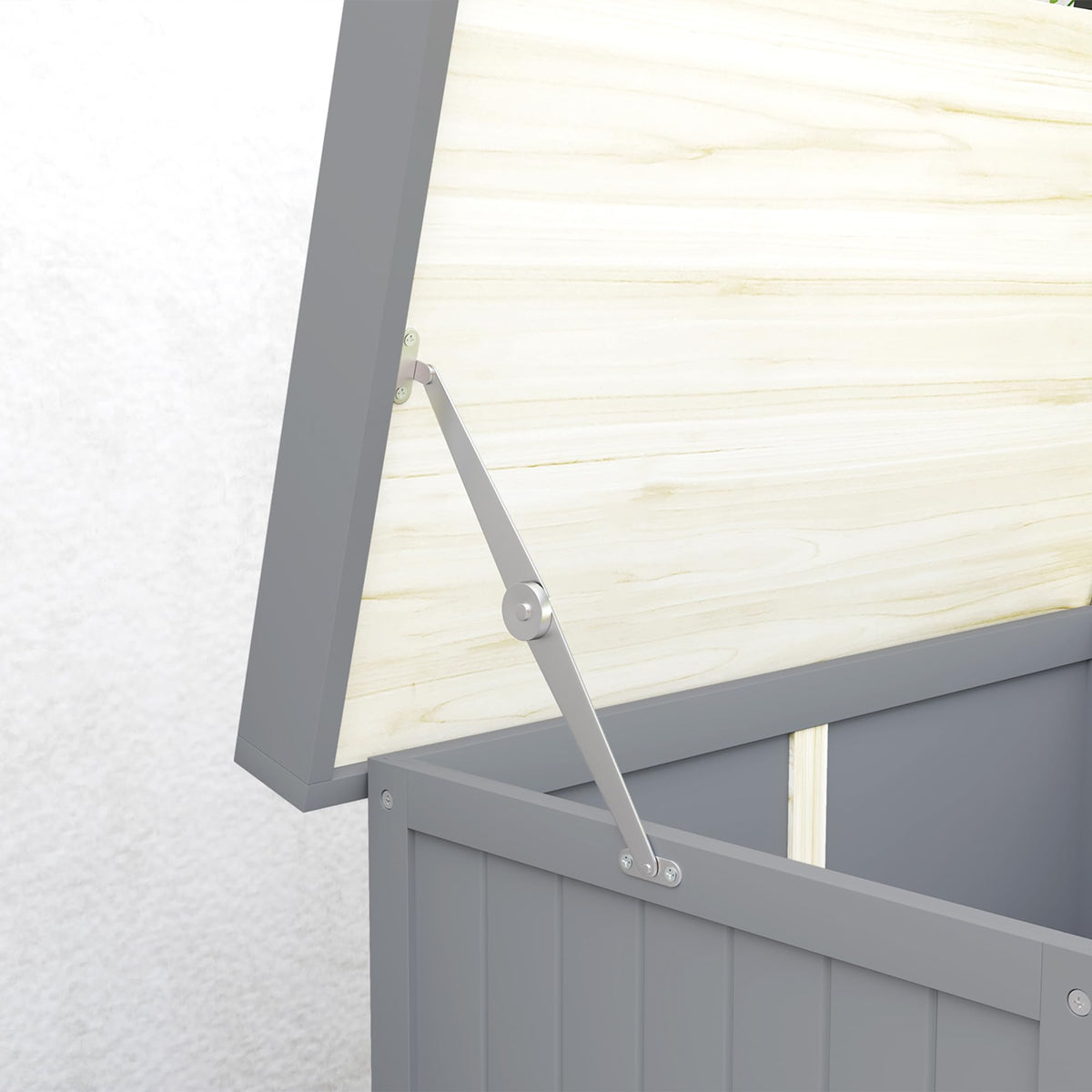 Outsunny Outdoor Storage Cabinet with Metal Tabletop Shelf Gray