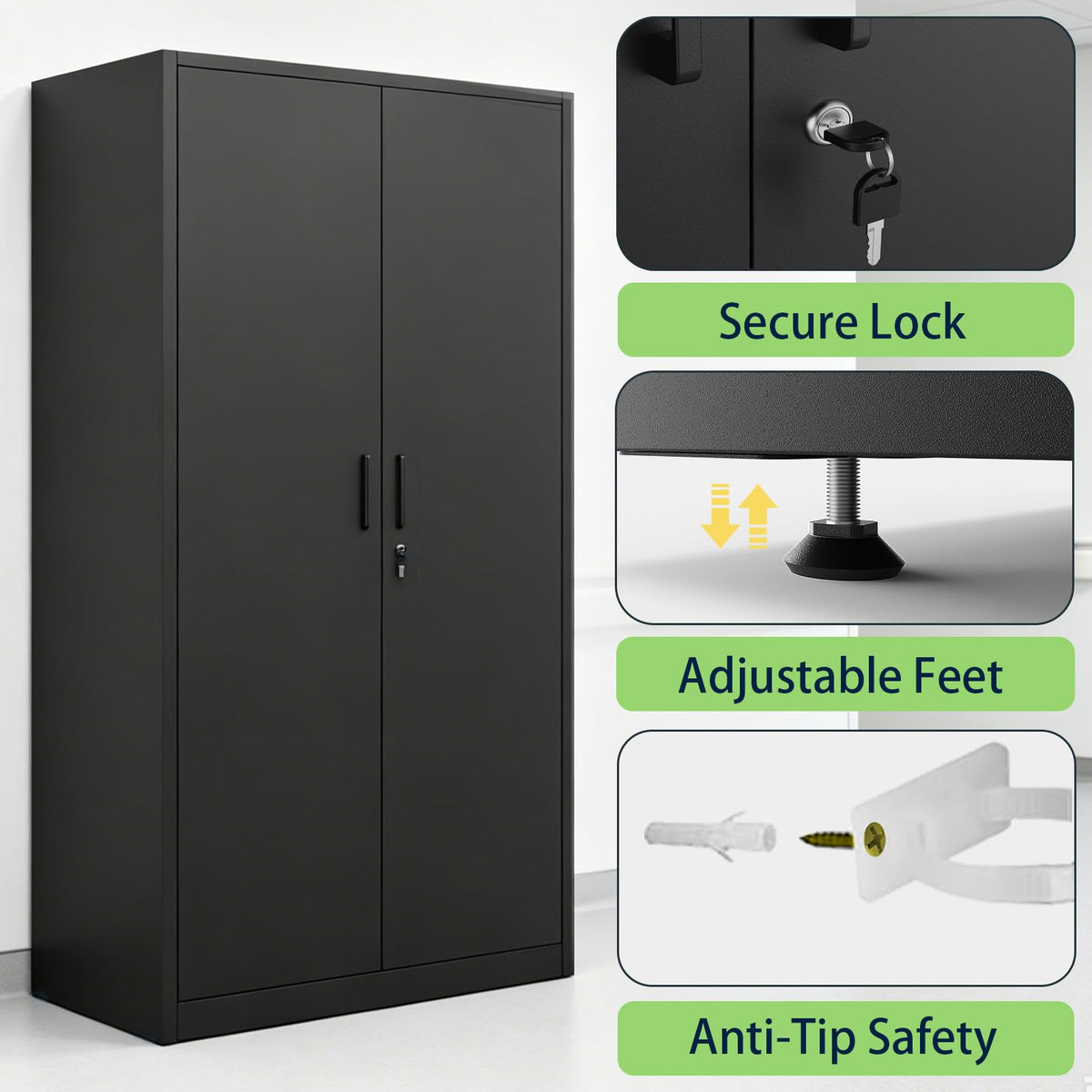 Locking Steel Wardrobe Cabinet