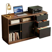 60" Storage Sideboard with Built-In Outlet & File Drawers